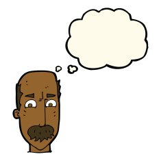 cartoon annnoyed old man with thought bubble N6