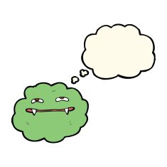 cartoon vampire cloud with thought bubble N4
