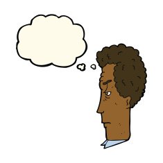 cartoon annoyed man with thought bubble N58