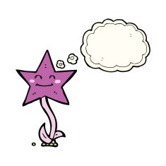 cartoon star flower with thought bubble N6