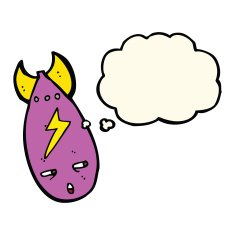 cartoon bomb with thought bubble N9