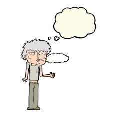 cartoon smoker with thought bubble N8