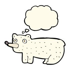 funny cartoon polar bear with thought bubble N18