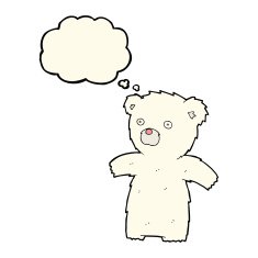 cartoon polar bear with thought bubble N45