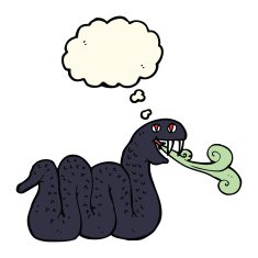 cartoon snake with thought bubble N44