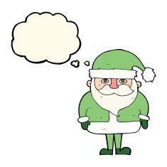 cartoon santa claus with thought bubble N140