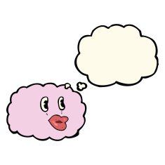 cartoon cloud symbol with thought bubble N8