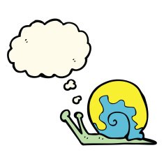 cartoon snail with thought bubble N25