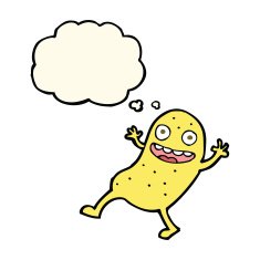 cartoon potato with thought bubble N8