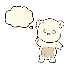 cute cartoon polar bear with thought bubble N47