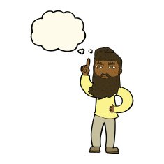 cartoon man with idea thought bubble N77