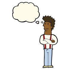 cartoon annoyed man with thought bubble N62