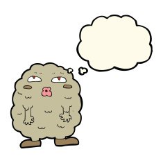 funny cartoon monster with thought bubble N23