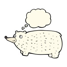 funny cartoon bear with thought bubble N22