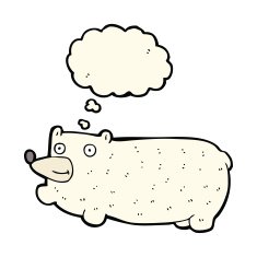 funny cartoon bear with thought bubble N23