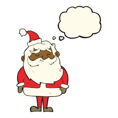 cartoon santa claus with thought bubble N148