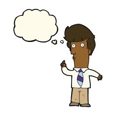 cartoon man with question thought bubble N6