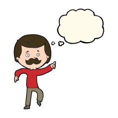cartoon dancing dad with thought bubble N7