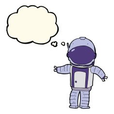 cartoon astronaut with thought bubble N88