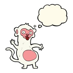 funny cartoon monkey with thought bubble N6