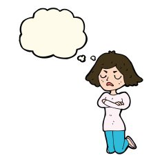 Cartoon Annoyed Woman With Thought Bubble N140