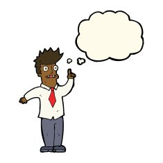 cartoon man with idea thought bubble N84