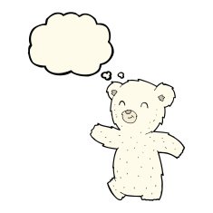 cute cartoon polar bear with thought bubble N52