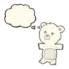 cartoon cute polar bear with thought bubble N55