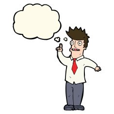 cartoon man with idea thought bubble N85