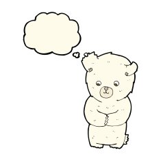 cute cartoon polar bear with thought bubble N53