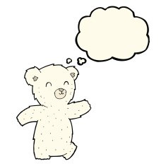 cute cartoon polar bear with thought bubble N54