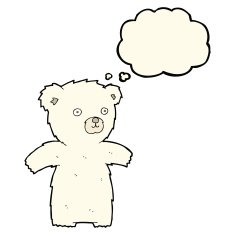 cute cartoon polar bear with thought bubble N55