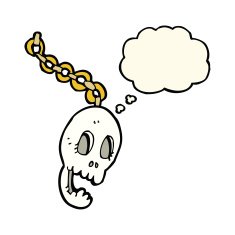 cartoon chain with thought bubble N4