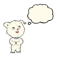 cartoon cute teddy bear with thought bubble N15