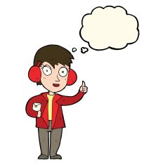 cartoon air force woman with thought bubble N6