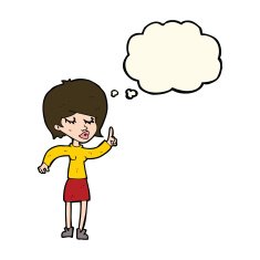 cartoon woman with idea thought bubble N195