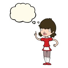 cartoon maid with thought bubble N31