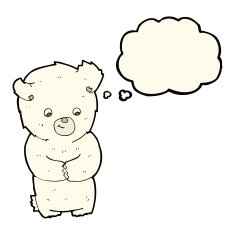 cute cartoon polar bear with thought bubble N58