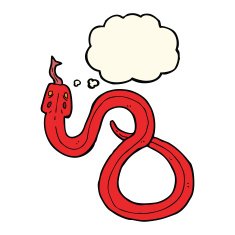 cartoon snake with thought bubble N46