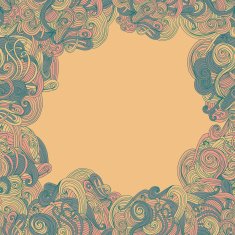 Abstract seamless hand-drawn frame