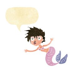 cartoon mermaid with speech bubble N2