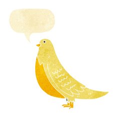 cartoon bird with speech bubble
