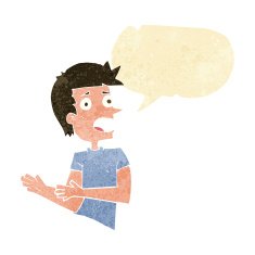 cartoon stressed man with speech bubble N2