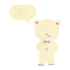 cartoon cute little bear with speech bubble