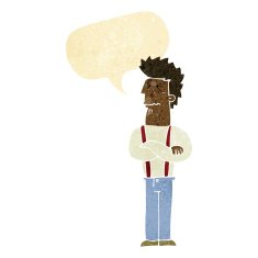 cartoon annoyed man with speech bubble N2