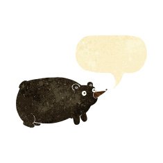 funny cartoon bear with speech bubble N3