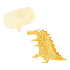 cartoon dinosaur with speech bubble N2