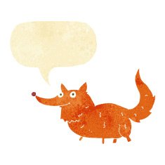 cartoon little dog with speech bubble