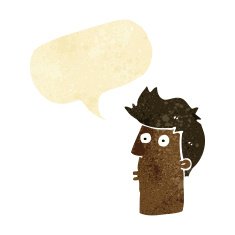 cartoon surprised man with speech bubble