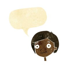 Cartoon happy boy with speech bubble N3